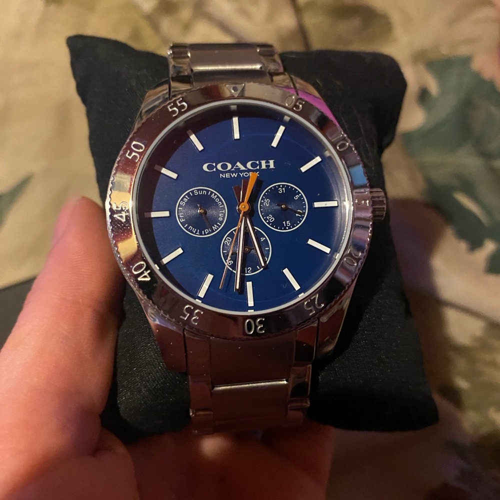 Coach Blue and Silver Watch